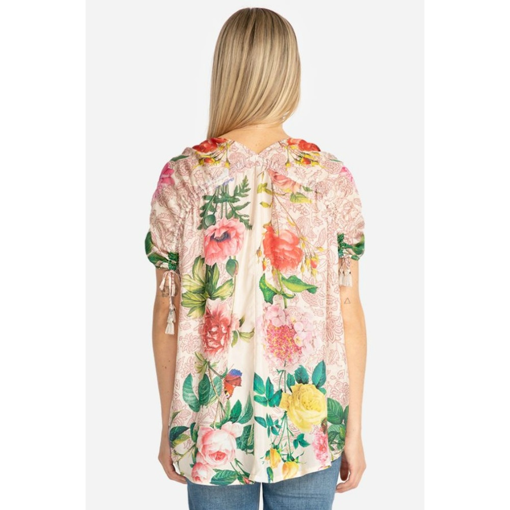 Johnny Was Botan Silk Floral Boho Blouse - Picture 4 of 6